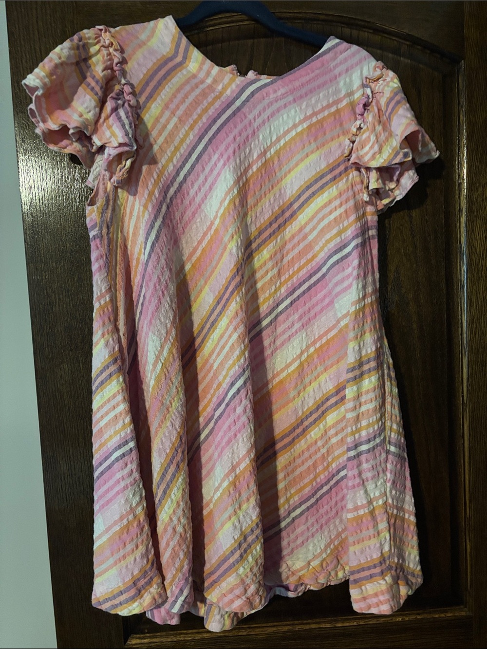 Free People Yara Mini Dress Large 100% Cotton Ruffled Sleeves Cottagecore Pink